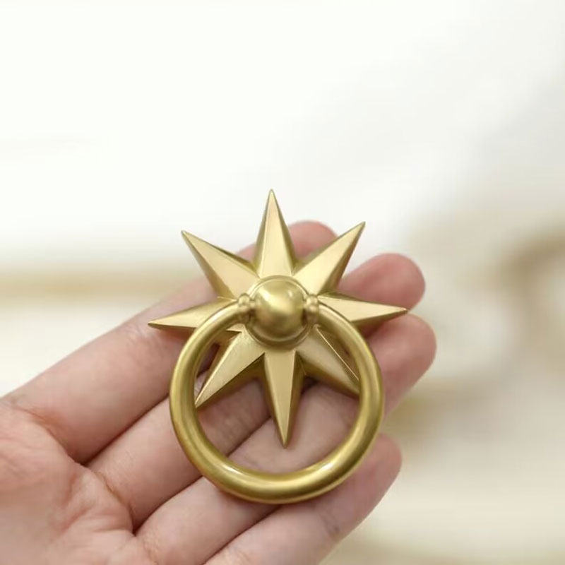 Furniture Hardware Drop Pulls - Однотонные латунные подвесные кольца, ручки шкафа,